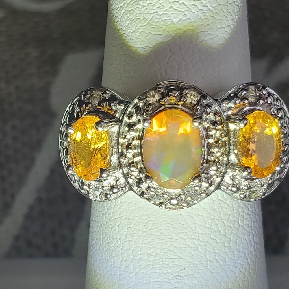 Ethiopian Fire Opal Citrine Ring - Picture 10 of 17